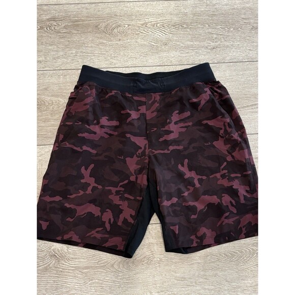Lululemon T.H.E. Short Mens Medium Camo Black Compression Unlined Workout Gym 9" - Picture 1 of 7